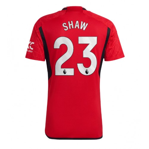 Dres Manchester United Luke Shaw #23 Domaci 2023-24 Kratak Rukav